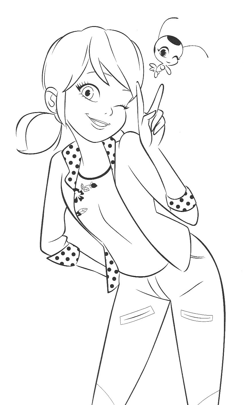 Miraculous Ladybug Marinette Coloring Pages Free | Ladybug Coloring destiné Miraculous Coloriage Pdf