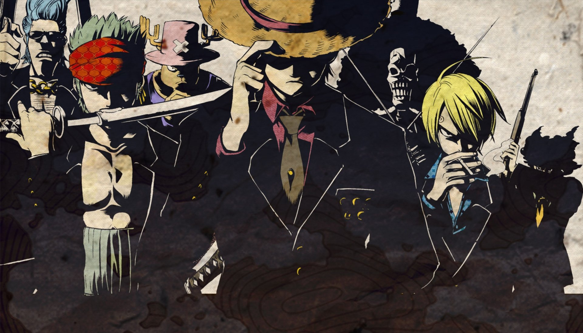 Monkey D. Luffy, Sanji, Brook, Franky, Roronoa Zoro, Tony Tony Chopper pour Fond D Écran Luffy