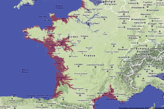 Montée Des Océans : Les Régions Les Plus Touchées serapportantà Carte Côte Atlantique