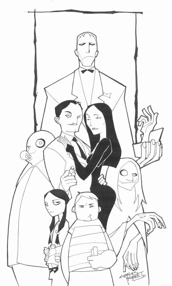 Morticia Addams Coloring Pages / The Tim Burton Drawing Style Goes encequiconcerne Mercredi Addams Dessin A Imprimer