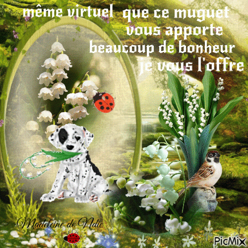 Muguet Porte Bonheur - Gif Animé Gratuit - Picmix serapportantà Gif Animé Muguet