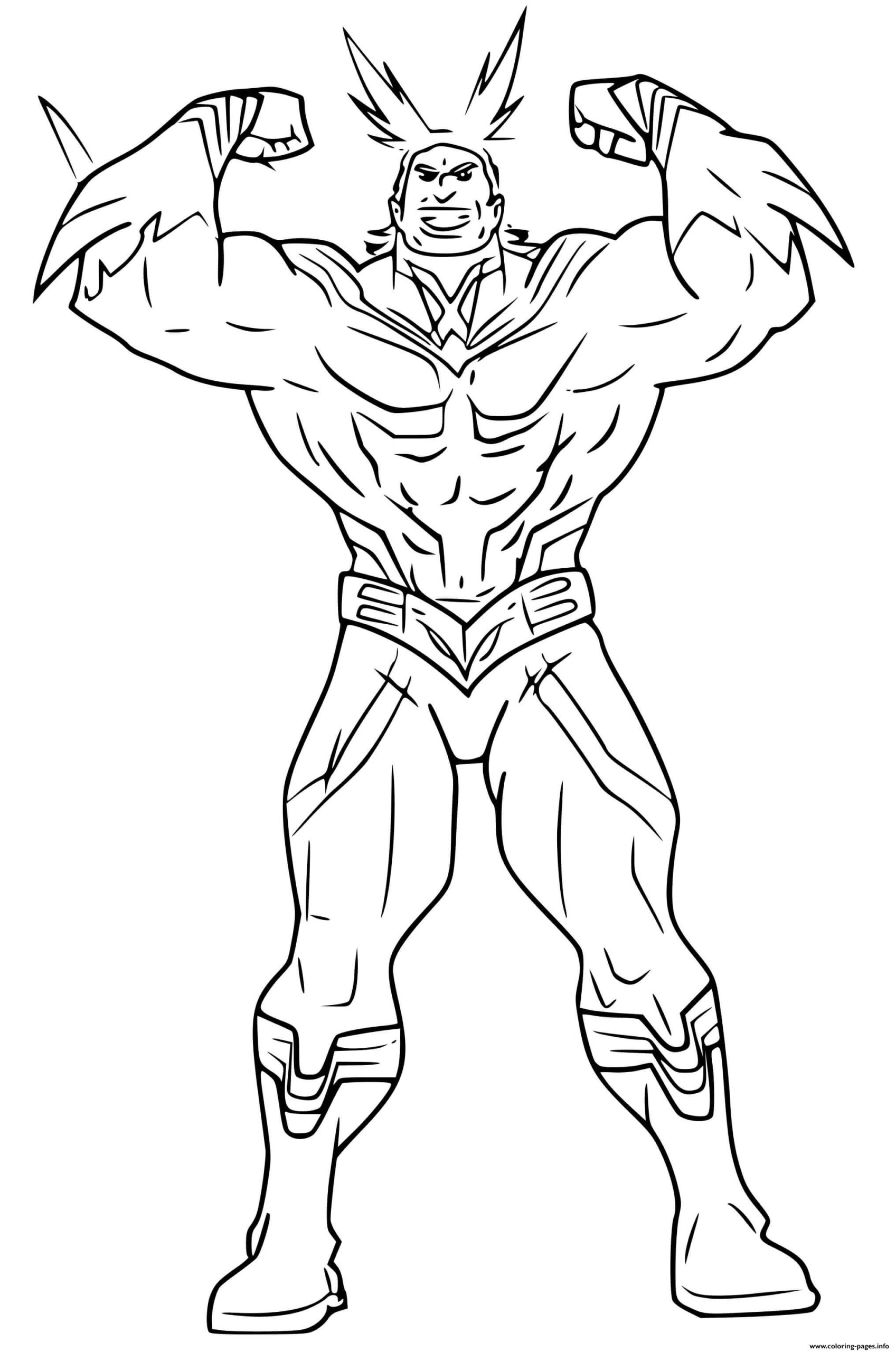 My Hero Academia All Might Manga Coloring Page Printable tout My Hero Academia Dessin A Imprimer