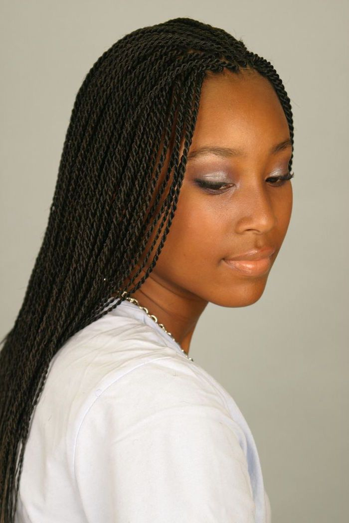 Natte Collée Afro Tresses Collees Tresse Afro Longue | Tresses concernant Modele Tresses Collées Demi Tete
