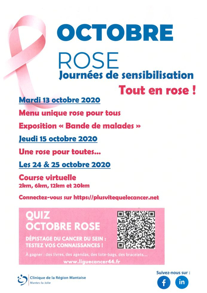 Octobre Rose : Le Cancer Du Sein, Parlons-En ! - Clinique Région Mantaise intérieur Affiche Octobre Rose 2023