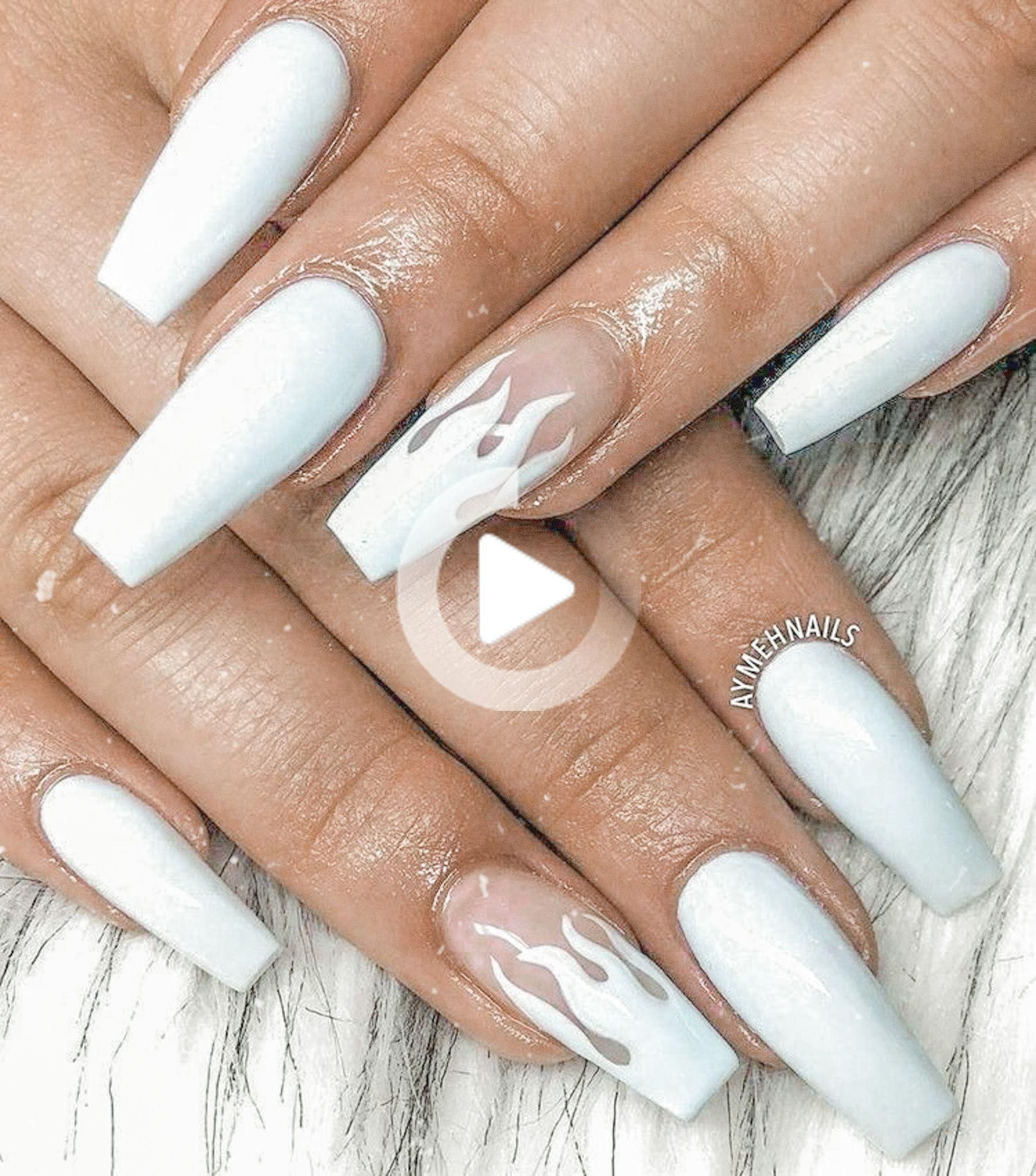 Ombre Acrylic Nails, Simple Acrylic Nails, Acrylic Nails Coffin Short tout Idee Ongles En Gel Blanc