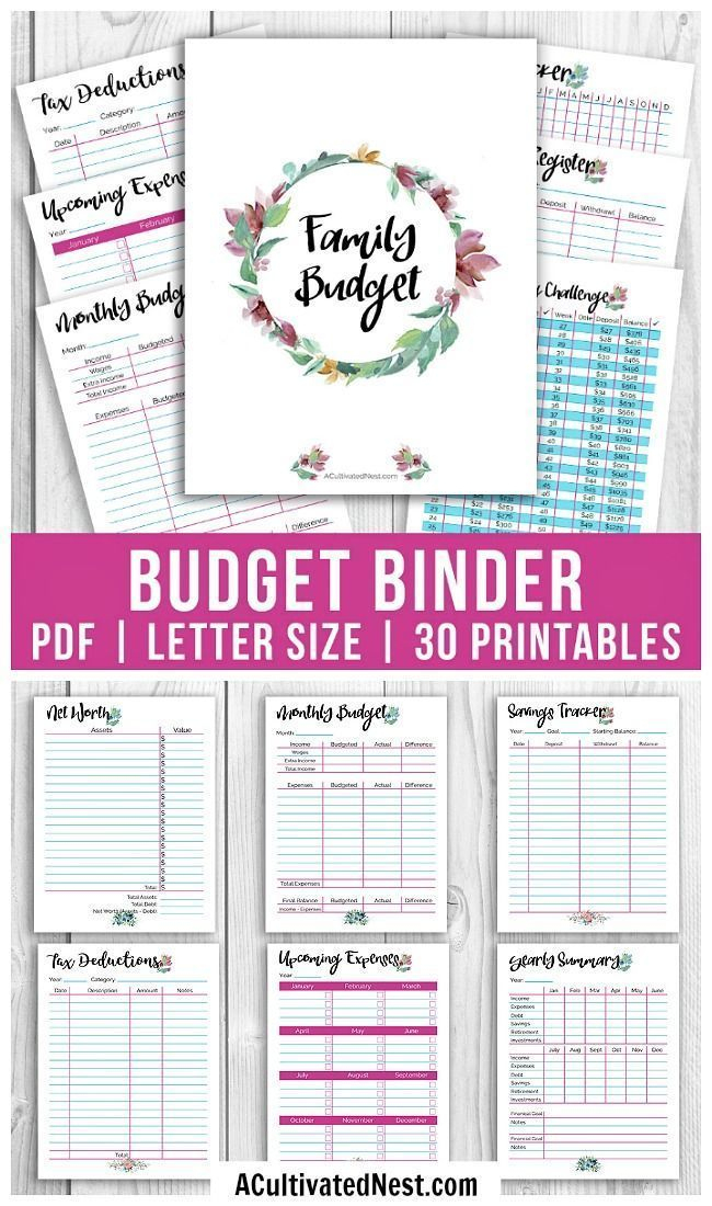 Organize Your Finances- Printable Budget Binder- Watercolor- A à Budget Planner À Imprimer Gratuit