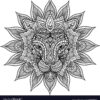 Outline Lion Mandala Royalty Free Vector Image intérieur Mandala Lion À Imprimer