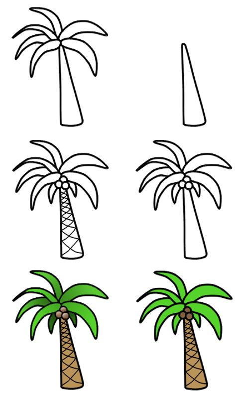 Palm Tree Easy Drawing At Getdrawings | Free Download intérieur Coloriage Palmier Facile
