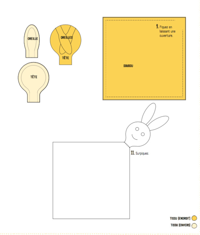 Patron De Couture Doudou : Un Lapin À Coudre Facilement - Marie Claire à Patron Doudou Plat Gratuit À Imprimer