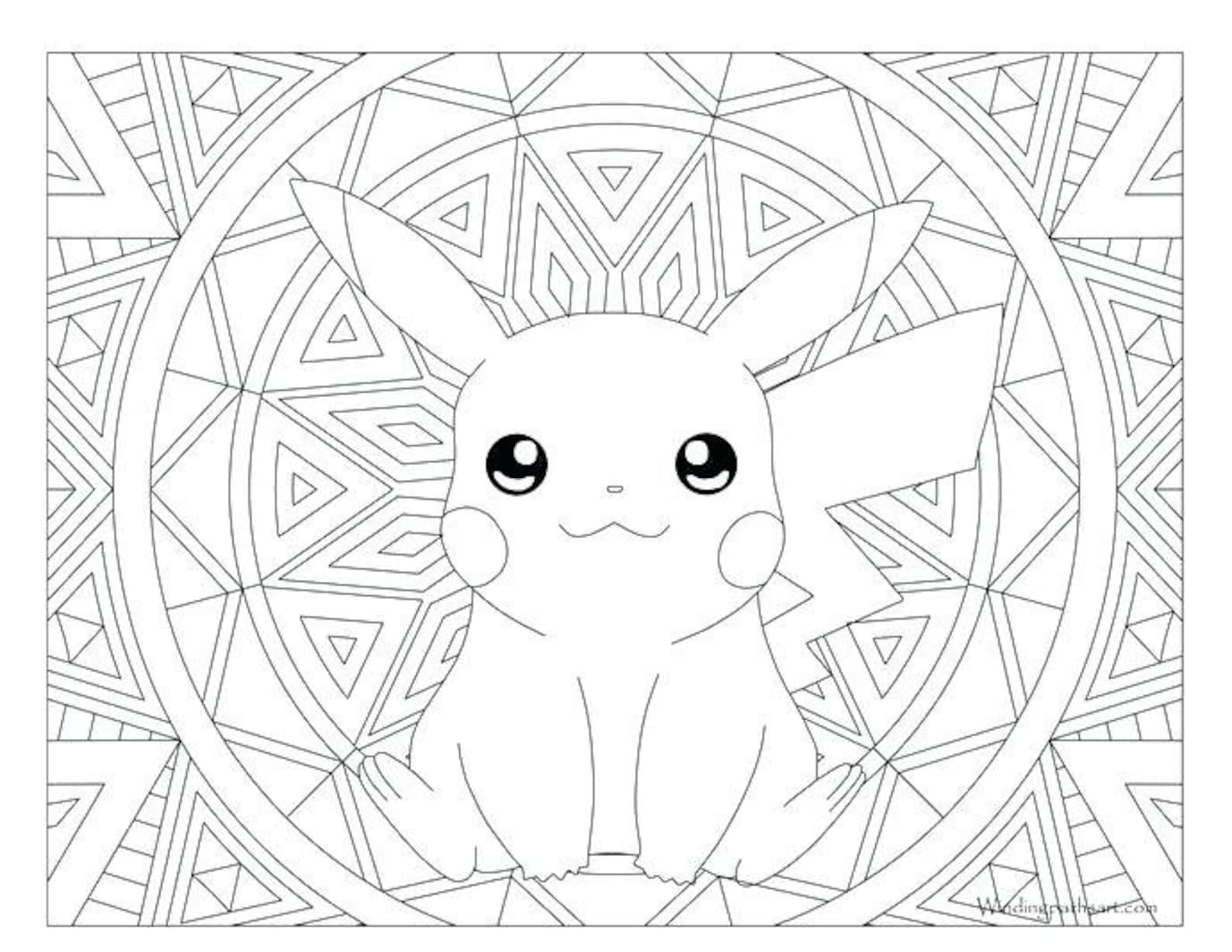 Pikachu Pokemon Mandala Svg Cut File | Etsy concernant Coloriage Pikachu Mandala