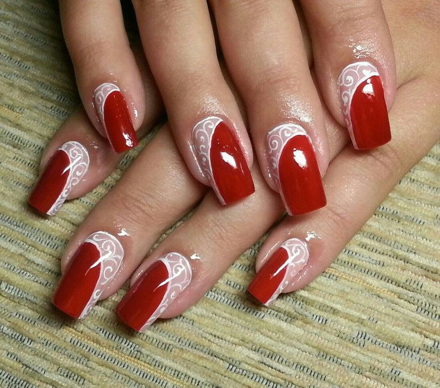 Pin By Ольга Olga On Волосы И Макияж | Feather Nail Designs, Gel Nail tout Ongle Gel Rouge