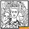 Pin On Frida Kalo destiné Coloriage Frida Kahlo
