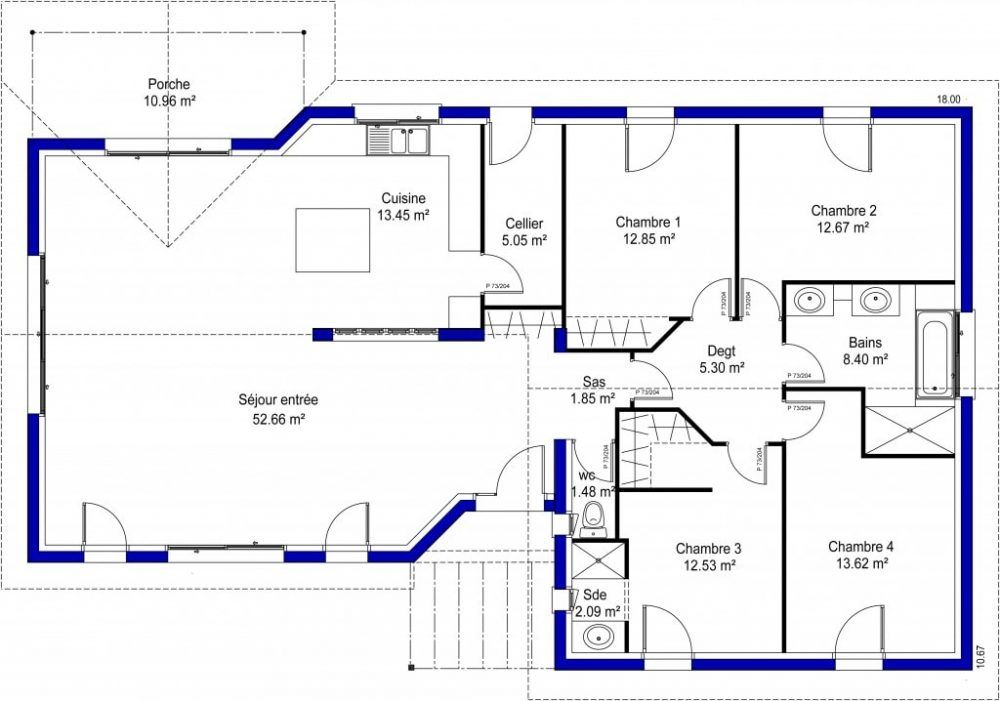 Plan De Maison À 4 Chambres : Sélection De 8 Plans De Constructeurs serapportantà Plan Maison En L