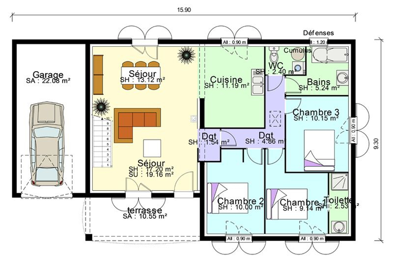 Plan De Maison De 140M2 - Idées De Travaux encequiconcerne Plan Maison 4 Chambres Avec Suite Parentale