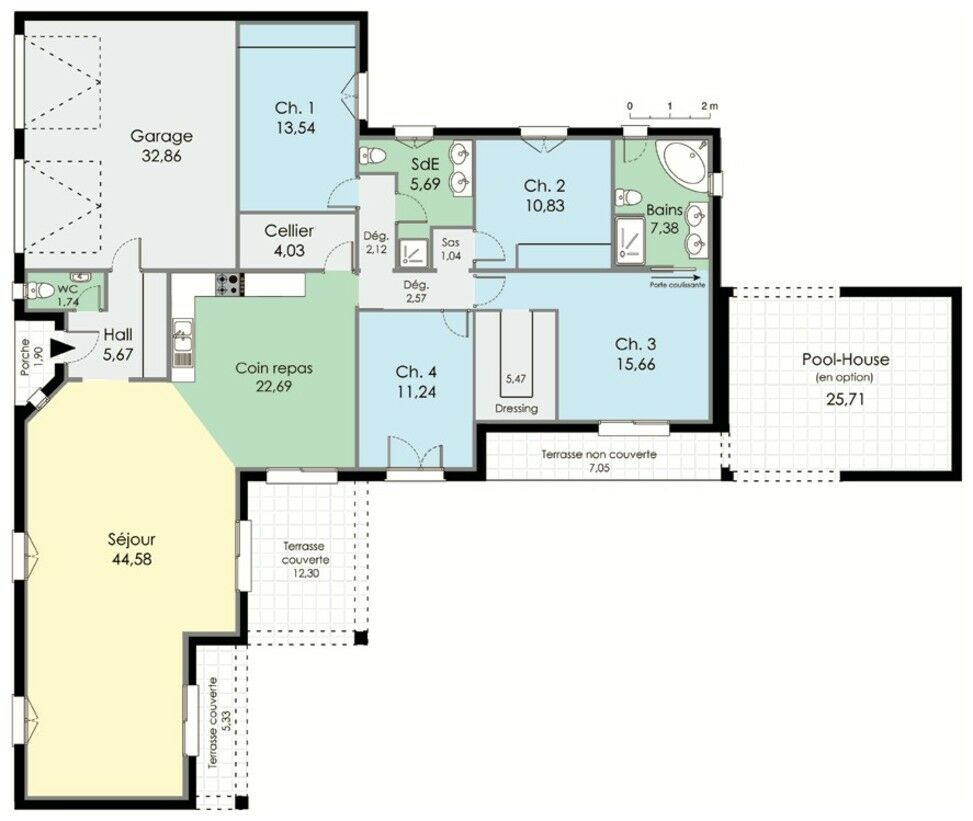 Plan De Maison : Villa De Plain-Pied | Faire Construire Sa Maison concernant Plan Maison En U 150M2