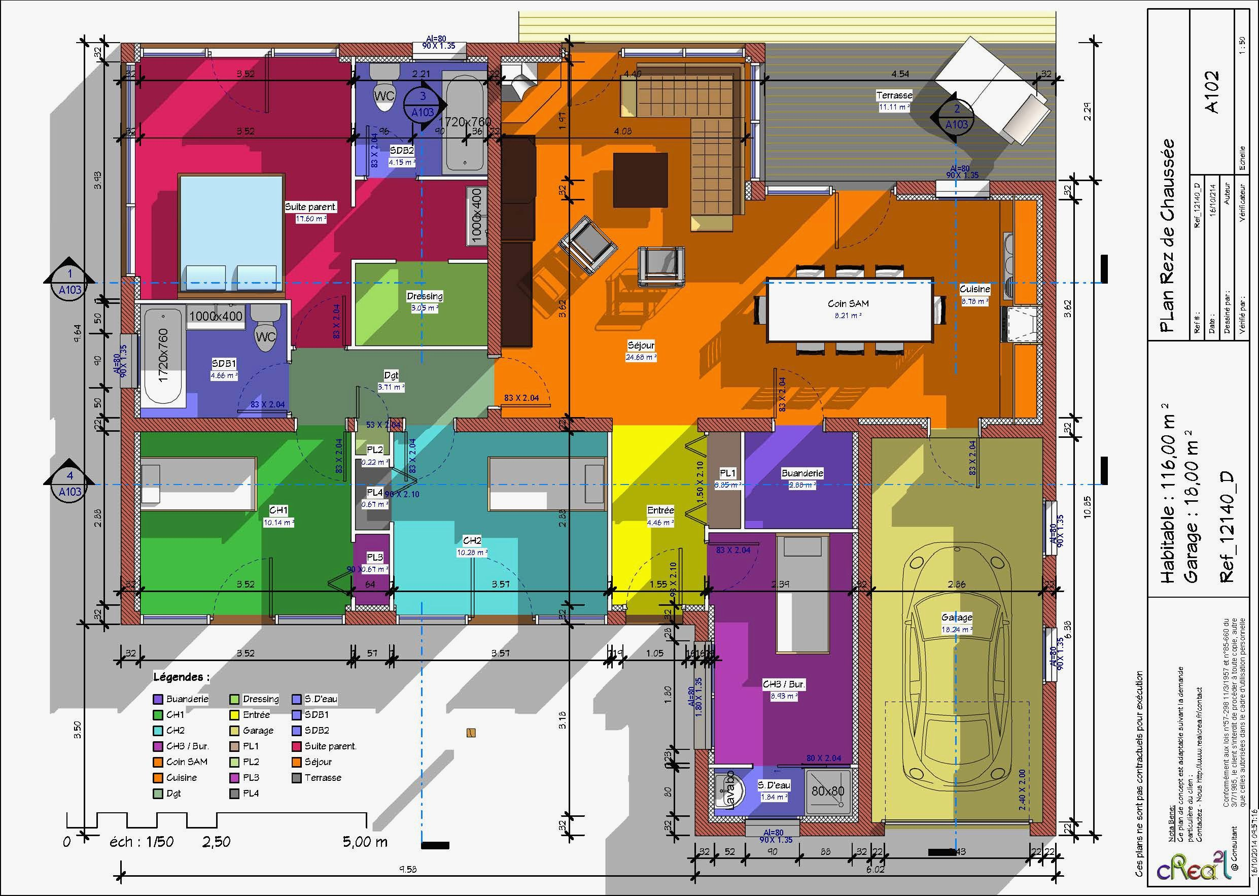 Plan Maison T4 Plain Pied Source D&amp;#039;Inspiration Plans &amp;amp; Maisons Tout destiné Plan Maison 4 Chambres Avec Suite Parentale
