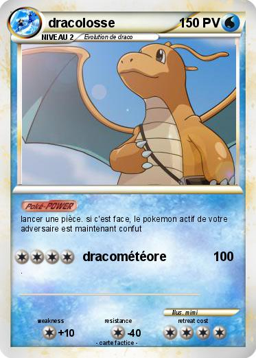 Pokémon Dracolosse 302 302 - Dracométéore - Ma Carte Pokémon concernant Dracolosse Dessin