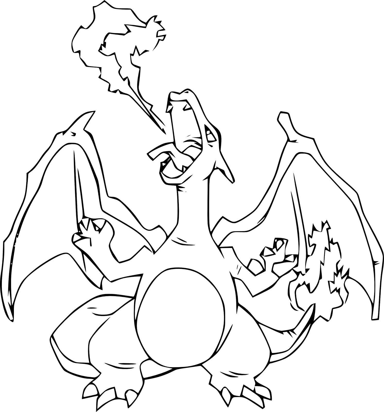 Printable Charizard Coloring Pages For Free - Free Pokemon Coloring Pages intérieur Dessin Pokemon Facile Dracaufeu