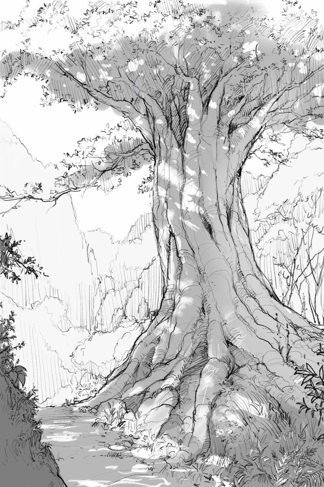 Résultat De Recherche D'Images Pour &quot;Croquis Dessin D'Arbres&quot; | Tree pour Grand Arbre A Imprimer