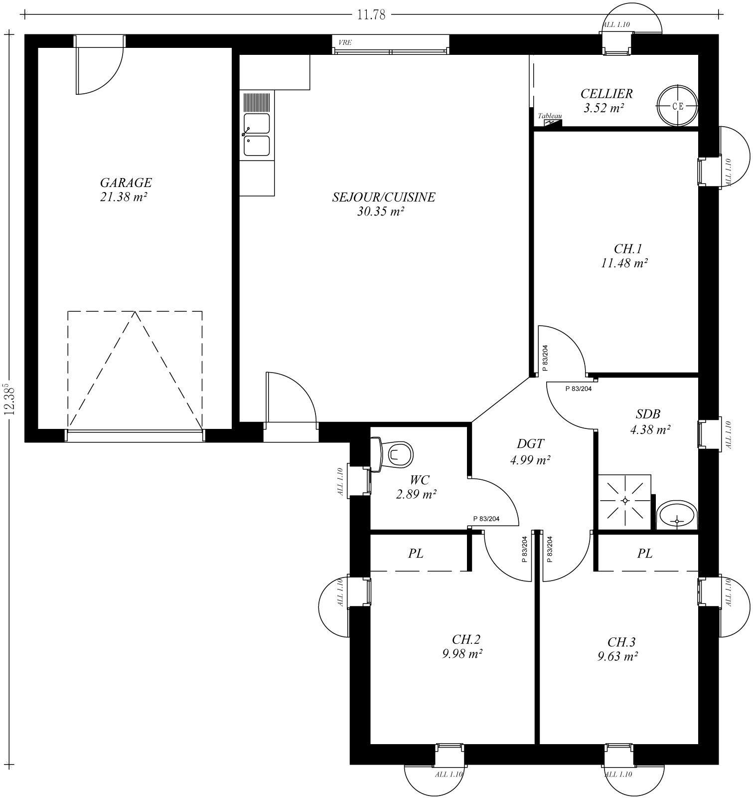 Résultat De Recherche D'Images Pour &quot;Maison En L Plain Pied&quot; | Plan destiné Plan Maison Plain Pied 2 Chambres