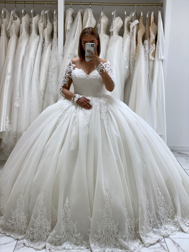 Robe De Mariée Longues Manches | Robe De Mariée Volumineuse, Robe De intérieur Robe Gitane Mariage