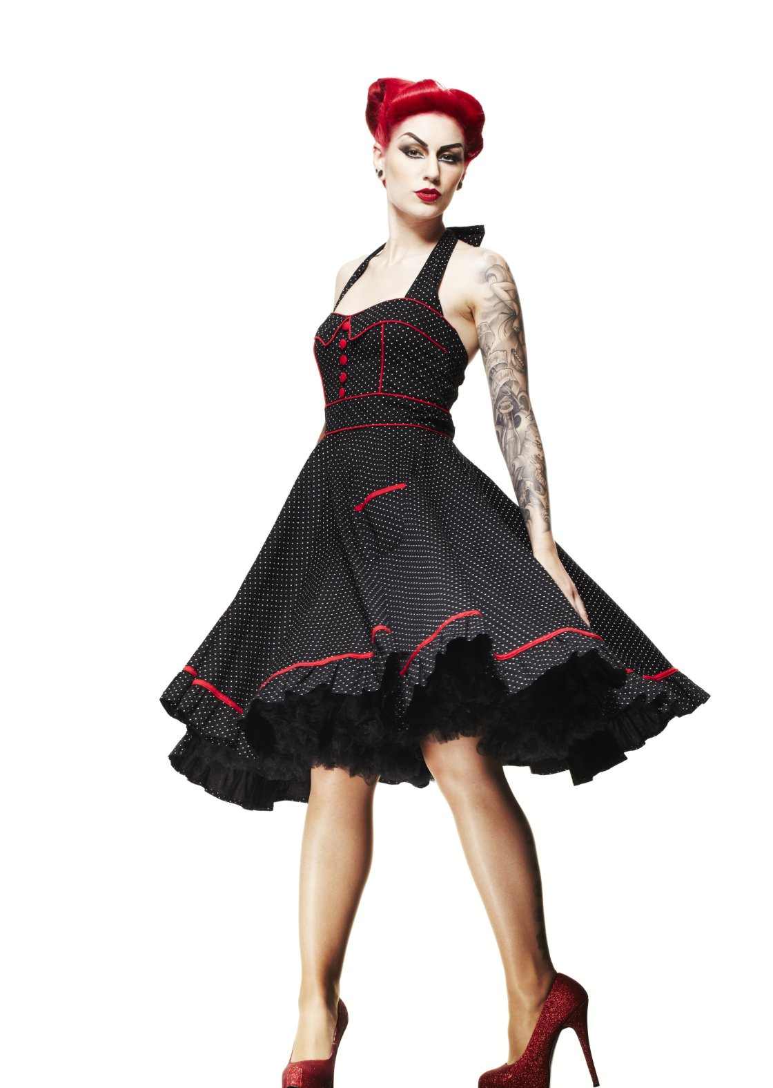 Robe Pin-Up Rockabilly 50'S Rétro Hell Bunny Vanity Pois - Vêtements concernant Mode Année 50 Pin Up