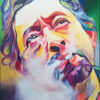 Serge Gainsbourg - Peinture Originale À L'Huile Sur Toile Ayant Eu Pour tout Tableau Visage Contemporain