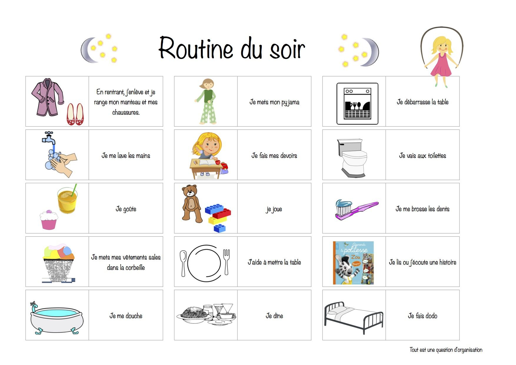 S'Habiller Le Matin | Routine Enfant, Planning Enfant, Routine avec Routine Du Matin Et Du Soir Pdf