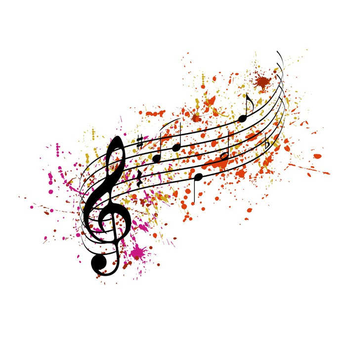 Sticker Des Notes De Musique Avec Des Touches De Couleur • Pixers avec Musique Page De Garde