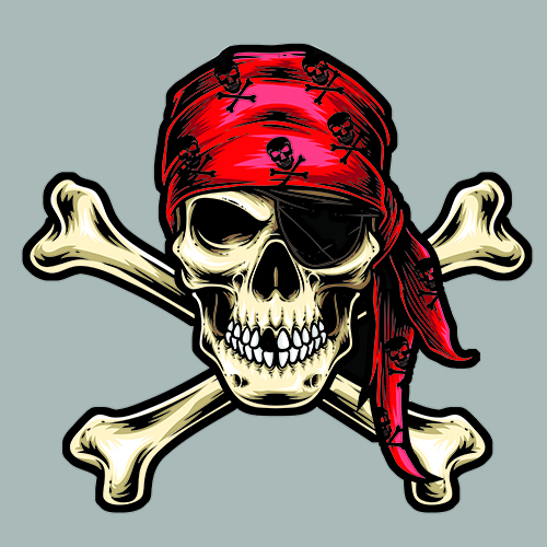 Sticker Pirate Tete De Mort encequiconcerne Tête De Mort Pirate À Imprimer