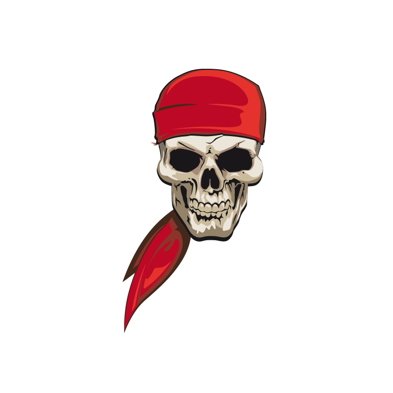 Sticker Tête De Mort Pirate concernant Tête De Mort Pirate À Imprimer