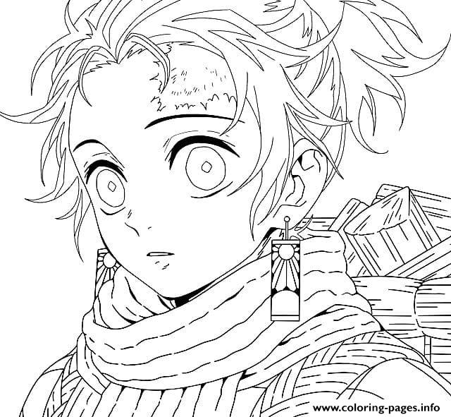 Tanjiro Kamado From Demon Slayer Coloring Page | Images And Photos Finder intérieur Dessin Demon Slayer A Imprimer