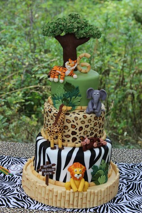 Tarta Selva | Safari Birthday Cakes, Jungle Safari Cake, Safari Cakes serapportantà Gâteau Thème Jungle