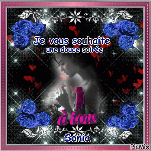 Trés Bonne Soirée A Tous,Bisous ;) - Gif Animé Gratuit - Picmix serapportantà Tendresse Bonne Soirée Bisous