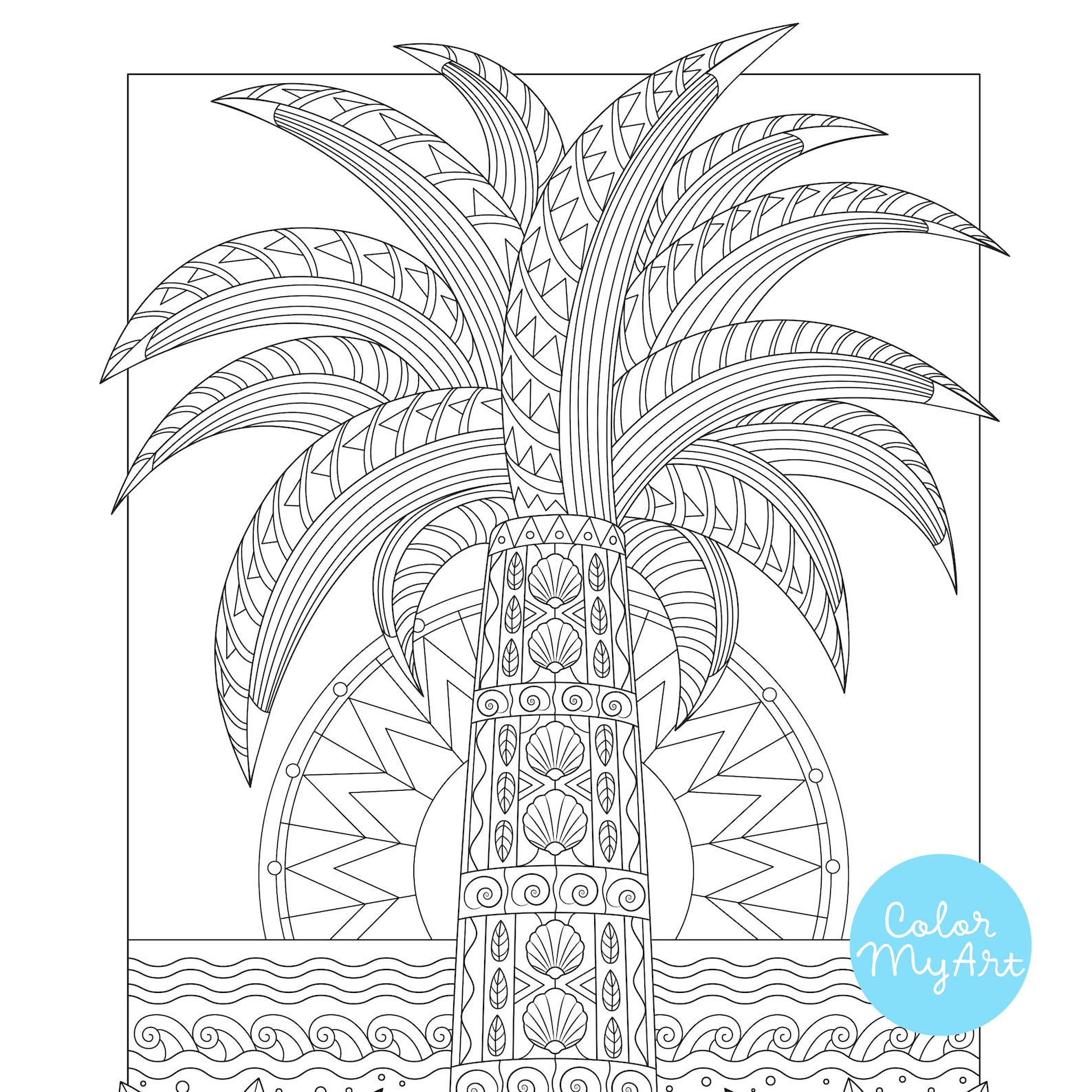 Tropical Palm Coloring Page Palm Tree Adult Coloring Sheet - Etsy dedans Coloriage Palmier
