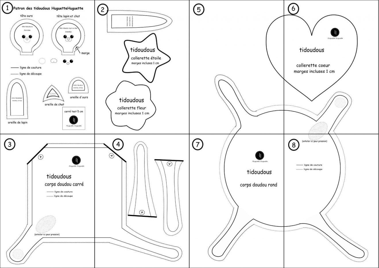 Tuto : Les Tidoudous, Des Doudous Plats Mais Pas Tout Plats, Lapin tout Patron Doudou Plat Gratuit À Imprimer