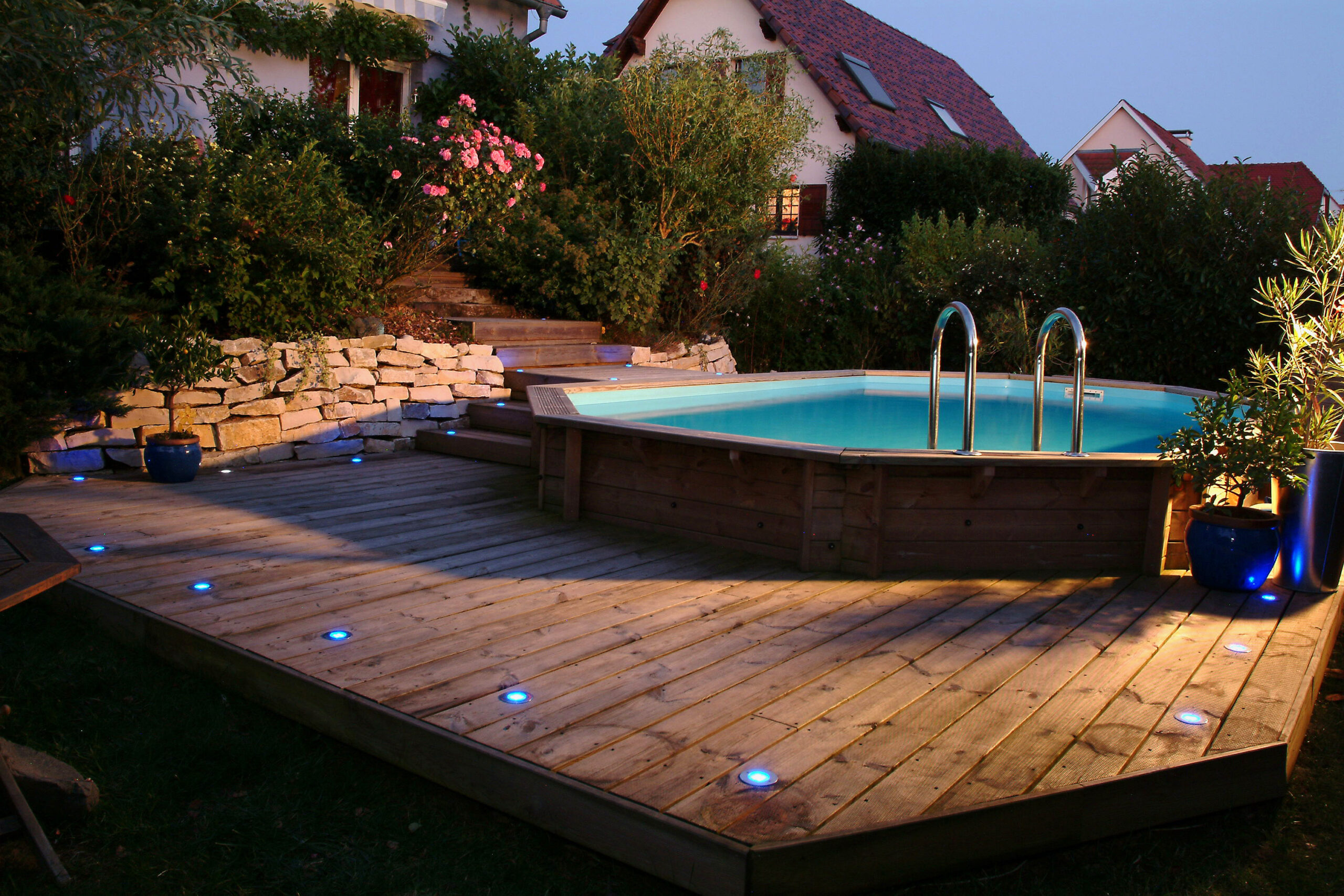 Ubbink Piscine En Bois 490X300X120 Hors Sol, Semi Enterrée Ou Enterrée pour Piscine Hors Sol Bois Avec Terrasse