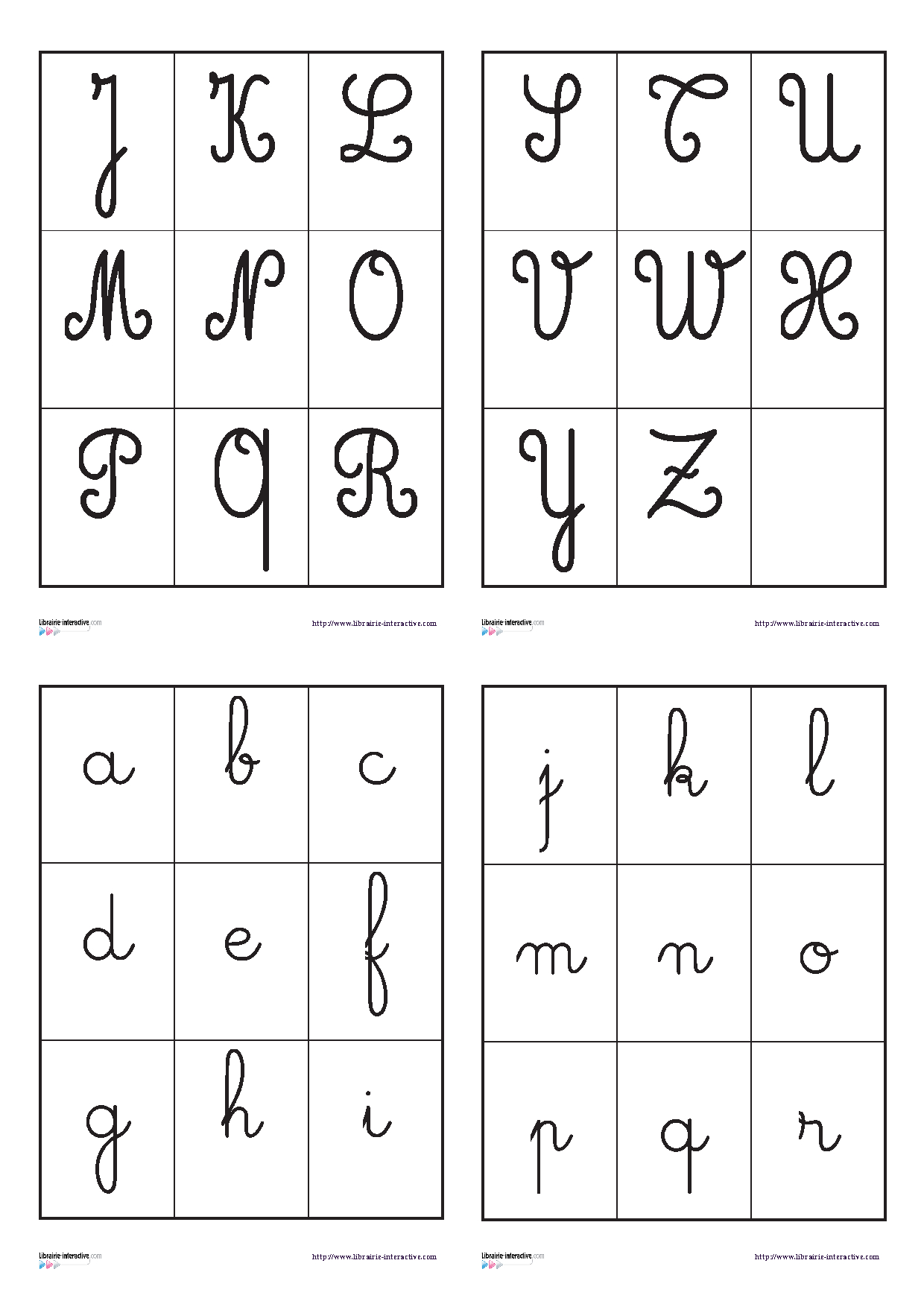 Un Jeu De Memory Avec Les Lettres Cursives Minuscules Et Majuscules avec Lettre Majuscule Cursive