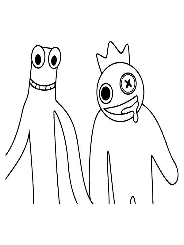 Waving Rainbow Friends Roblox Coloring Page - Free Printable Coloring concernant Coloriage Rainbow Friends Roblox