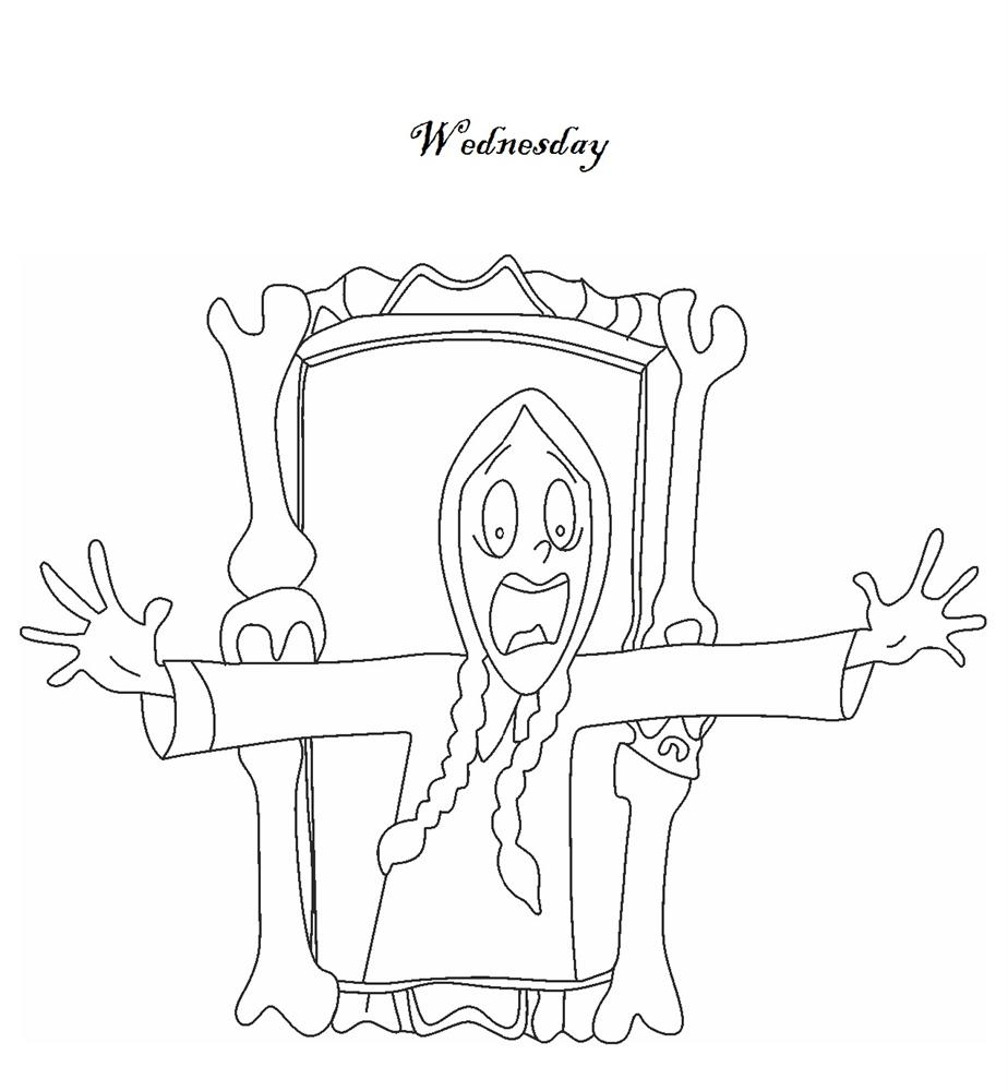 Wednesday Addams Coloring Sheet Coloring Pages à Dessin Mercredi Addams A Colorier