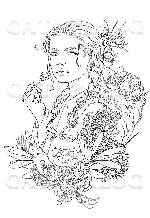 Wednesday Addams Macabre Girl Coloring Page Premium | Etsy Coloring intérieur Coloriage Wednesday Addams