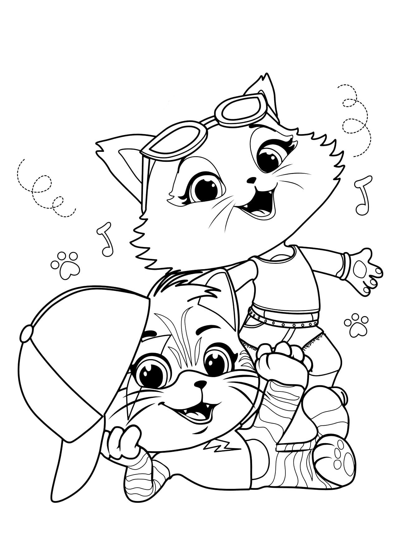 44 Cats Cat With Lightning Coloring Page concernant Chat Coloriage À Imprimer