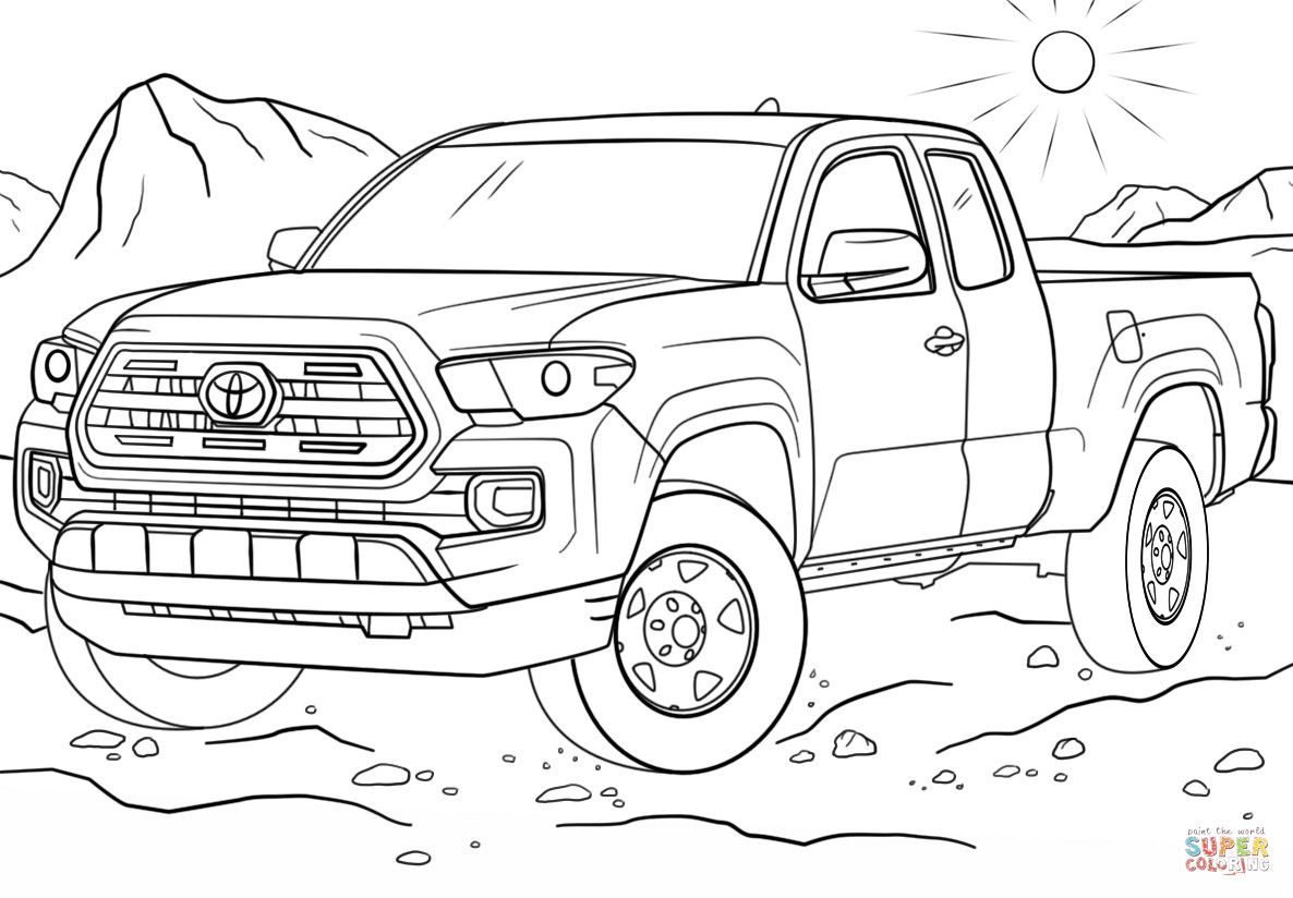 4X4 Truck Coloring Pages 4X4 Truck Drawing Coloring Pages In 2021 encequiconcerne 4X4 Coloriage