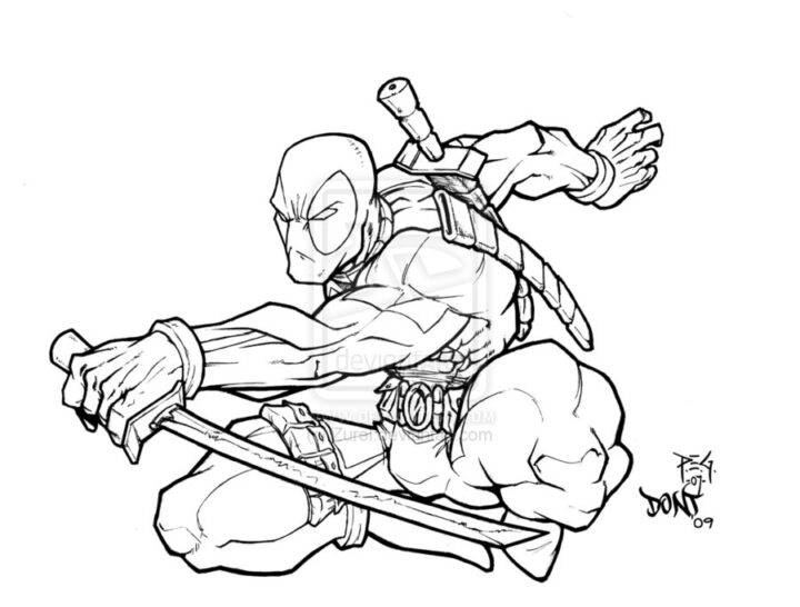 76 Dessins De Coloriage Deadpool À Imprimer encequiconcerne Coloriages Deadpool