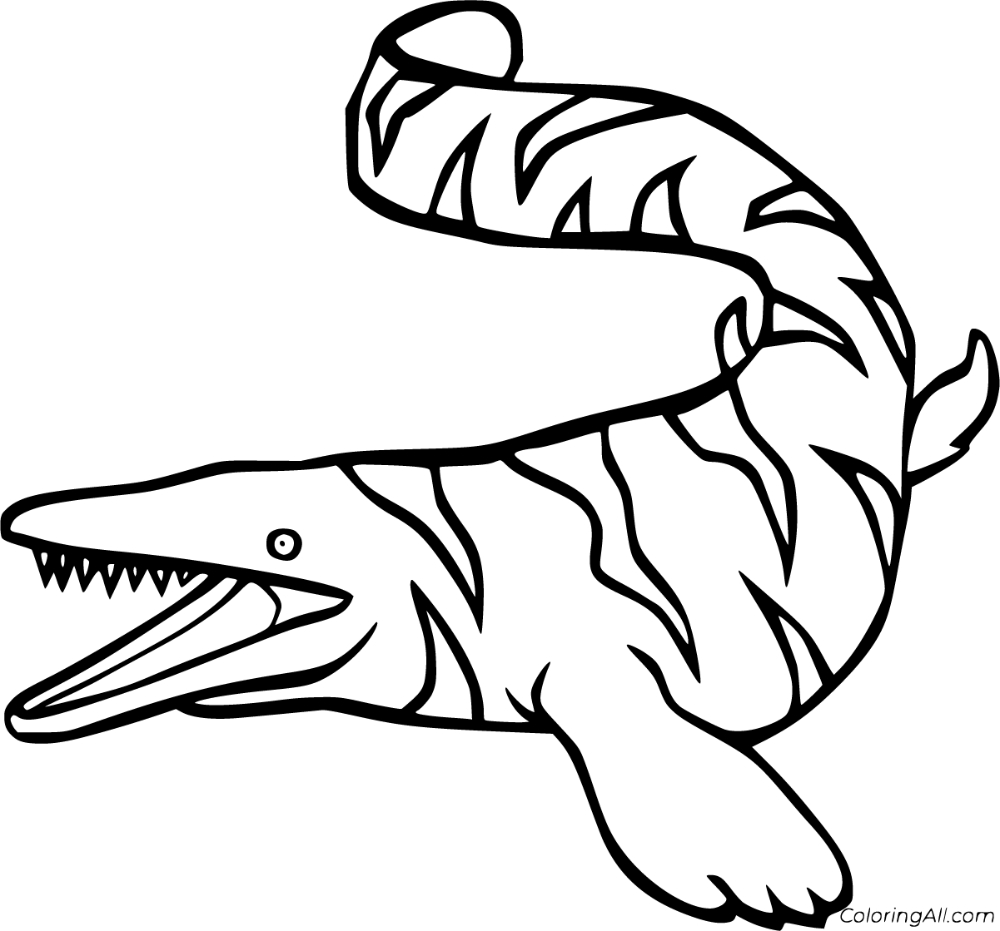 9 Free Printable Mosasaurus Coloring Pages In Vector Format, Easy To tout Dessin Mosasaure Jurassic World