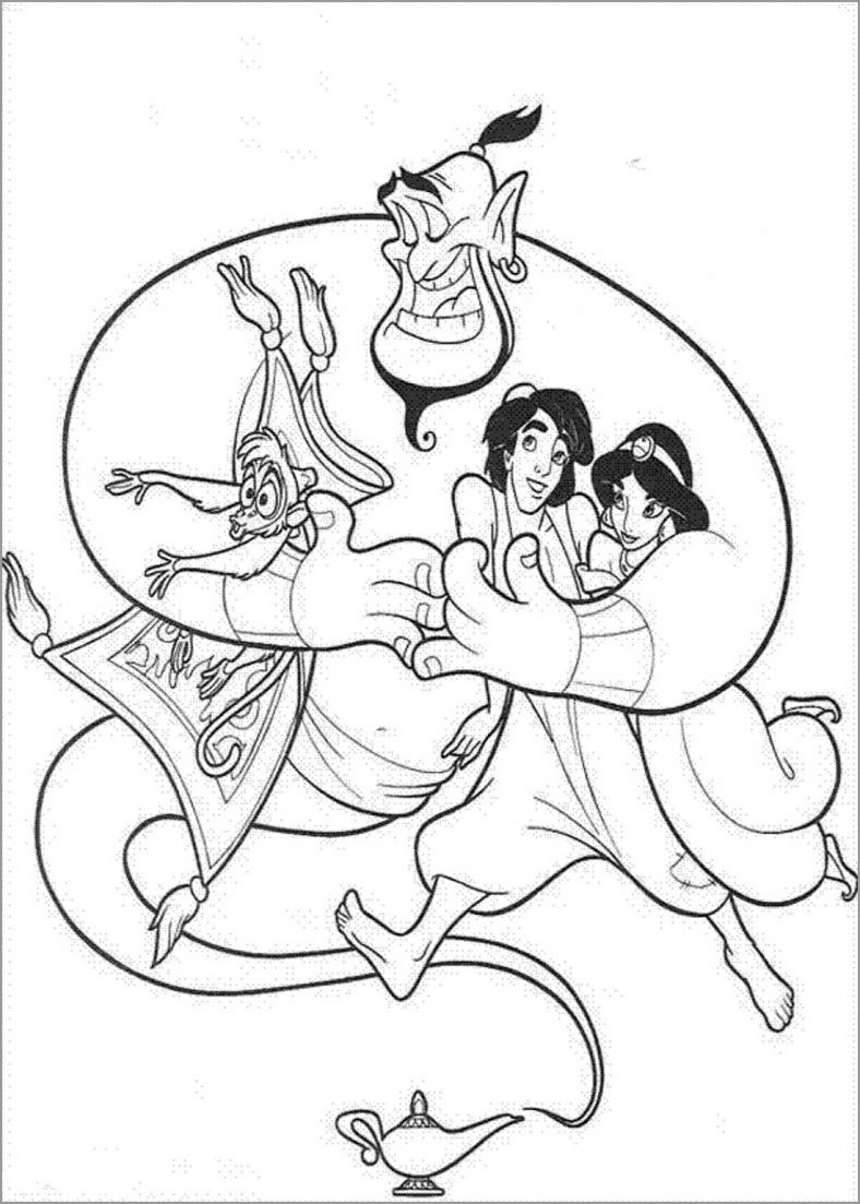 Aladdin Coloring Pages Free - Coloringbay pour Coloriages Aladdin