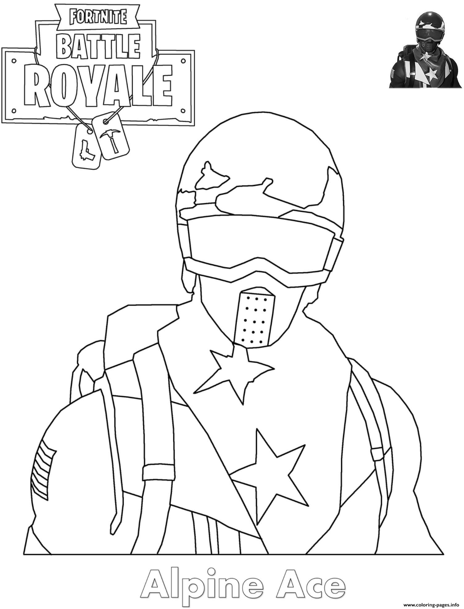 Alpine Ace Skin Fortnite Coloring Page Printable à Skin Fortnite Coloriage