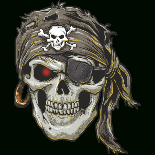 Autocollant Tête De Mort Pirate - Ref.d9790 | Mpa Déco dedans Chapeau De Pirate À Imprimer
