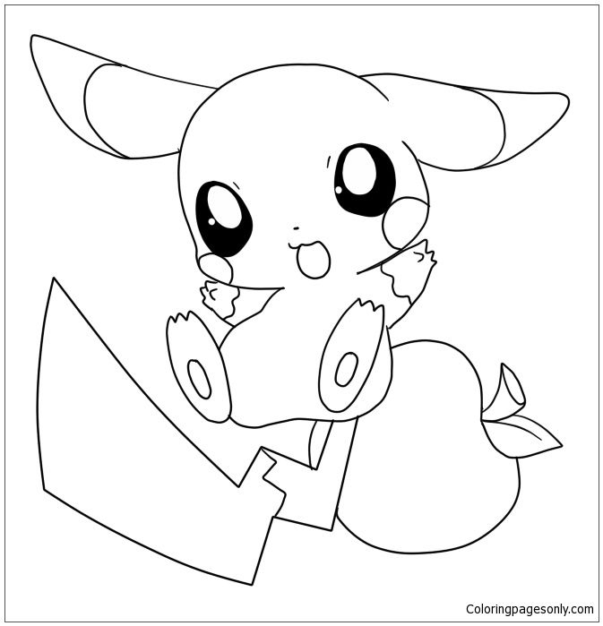 Baby Pikachu Coloring Page Free Coloring Pages Line | Coloriage Pokemon serapportantà Pikachu Coloriage Pokemon