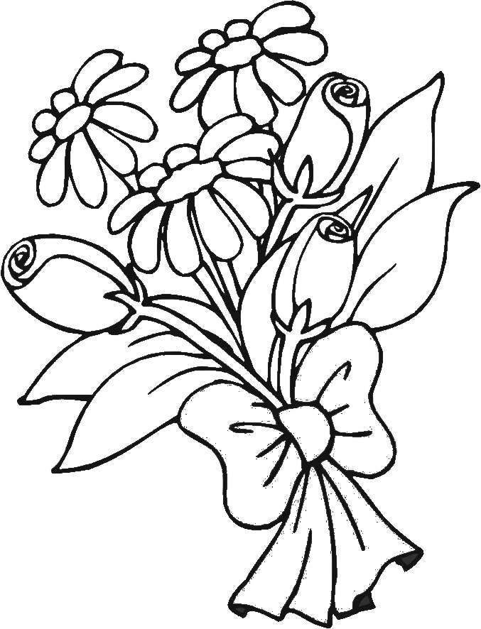Bouquet Of Flowers Coloring Pages For Childrens Printable For Free pour Bouquet De Fleur A Colorier